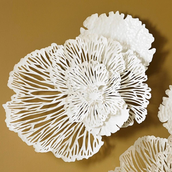 Flower Wall Decor - White 7 Flower Wall Decor - White - Image 5