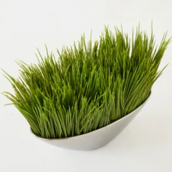 Faux Grass In Silver Pot -Home Decor Shop webimage 207540972 ALT2