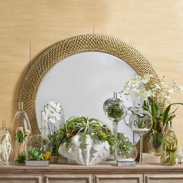 Faux Potted Orchid With Succulents 4 Faux Potted Orchid With Succulents - Image 2