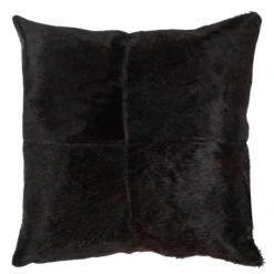 Carson Hair On Hide Pillow 20" - Black