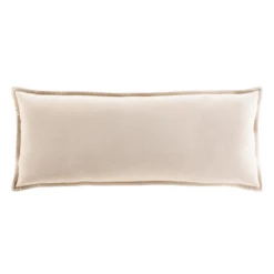 Long Velvet Lumbar Pillow - Light Beige