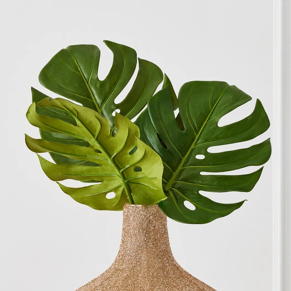 Faux Small Split Philo Leaf - Set Of 3 3 Faux Small Split Philo Leaf - Set Of 3